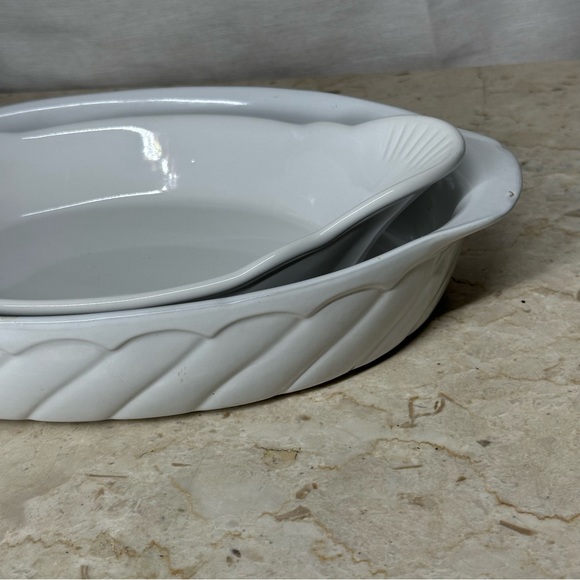 Set of two white gratin bowls - Picture 2 of 6